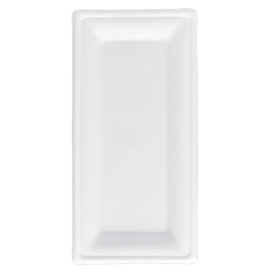 Tacki Trzciny Cukrowej Bagasse Białe 25,5x12,7 cm (50 Sztuk)