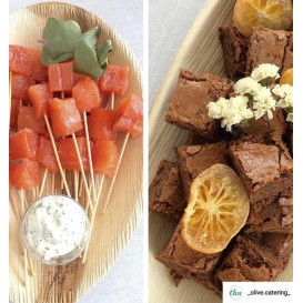 Tacki Owal Liści Palmowych 26x16x2,5cm (25 Sztuk)