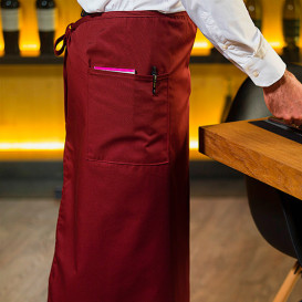 Serving French apron 2 pocket Burgundy 90x110cm (1 Unit) 