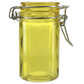 Glass Jar Snackholder Airtight Yellow 70ml Ø4,5x8cm (8 Units) 