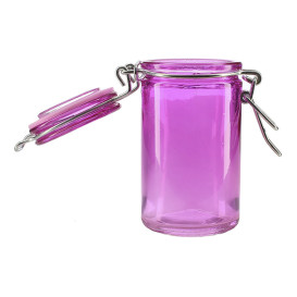 Glass Jar Snackholder Airtight Lilac 70ml Ø4,5x8cm (32 Units)