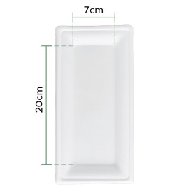 Tacki Trzciny Cukrowej Bagasse Białe 25,5x12,7 cm (50 Sztuk)