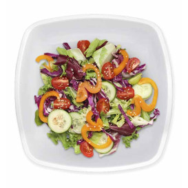 Talerz Twardy Wielokrotnego Użytku Głębokie Białe "Square" PP 18cm (25 Sztuk)