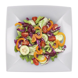 Talerz Twardy Wielokrotnego Użytku Głębokie Białe "Nice" PP 18cm (300 Sztuk)