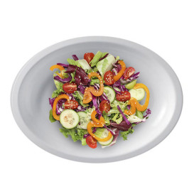 Tacka Twardy Wielokrotnego Użytku Owal Białe Round PP 31,5x22cm (25 Sztuk)