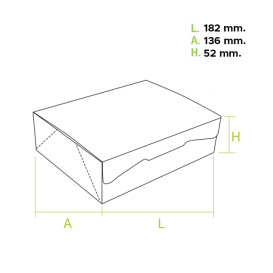 Pudełko Papierowy Biały na Ciasto 18,2x13,6x5,2cm 500g (25 Sztuk)
